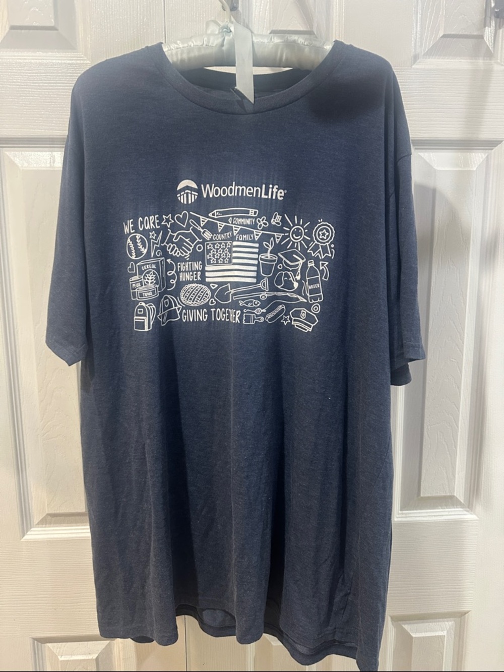 DISTRICT Perfect Tri 2XL blue t-shirt with Woodmen Life